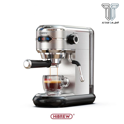  ماكينة قهوة إسبرسو وكابتشينو HiBREW شبه أوتوماتيكية بضغط 20 بار