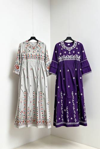 جلابية نسائي بليسيه بنفسجي ورصاصي