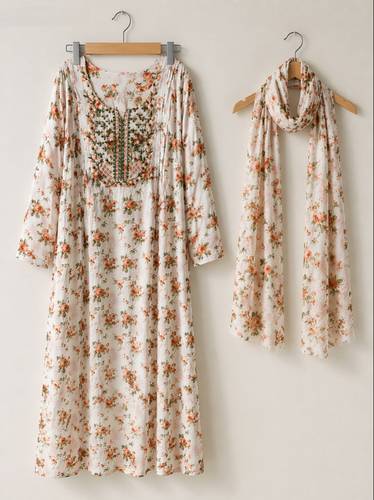 Pink Mukhawar V-neckline 