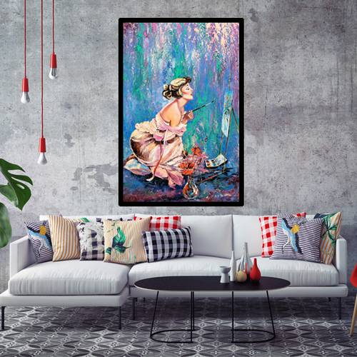 لوحة جدارية إمرأه ترسم tik0088