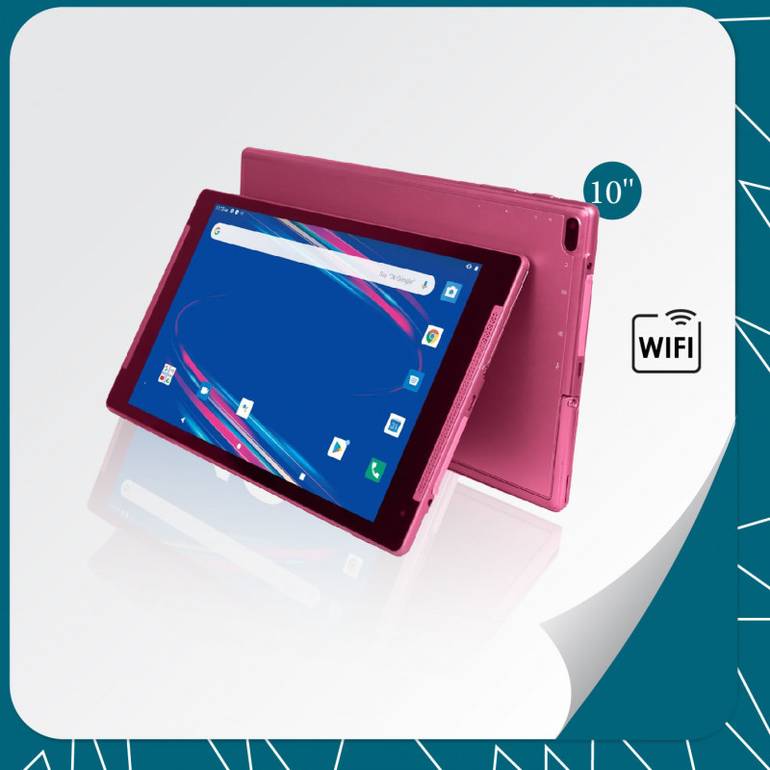 تابلت أكسيد 10.1" Wifi معدني 2GB+32GB كاميرا 2MB + 5MB مع ستاند مدمج. - زهري