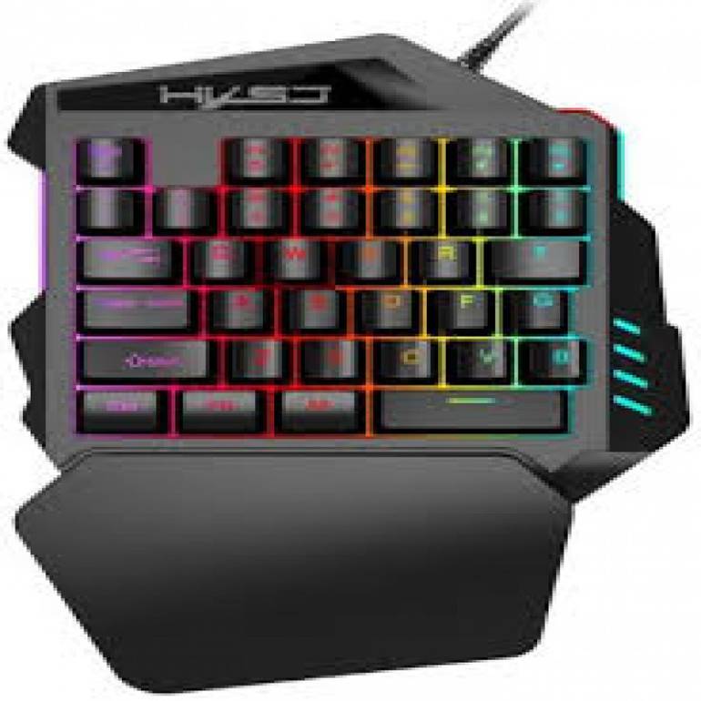 لوحة مفاتيح ألعاب DITI ميكانيكية لمستخدمي يد واحدة بإضاءة RGB طراز K585 - مفاتيح باللون الأزرق - 42 مفتاح - 7 مفاتيح ماكرو مدمجة - مسند معصم قابل للفصل