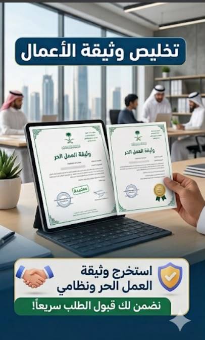 استخراج وثيقة العمل الحر.