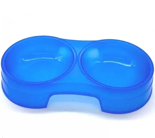 Double Plate For Cat Plastic Food