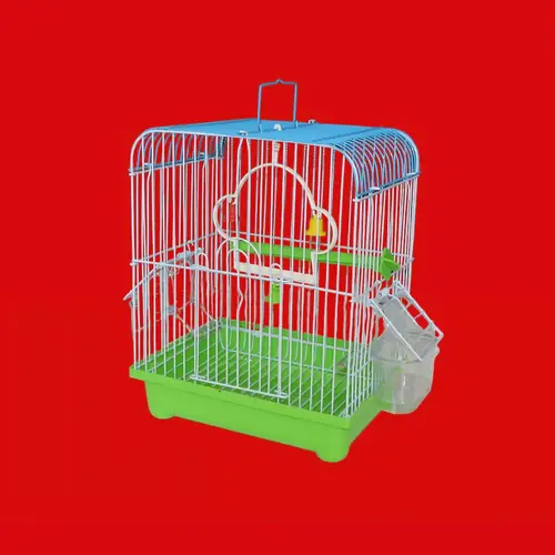 Small metal bird cage with rectangular edges