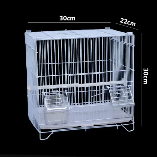 Cage for Birds of Metal with Feed Cups