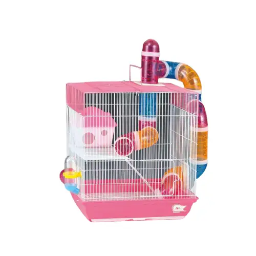 Hamster cage with toy tube