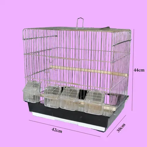 Small metal bird cage with rectangular edges