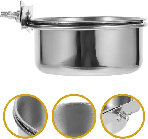 Stainless Steel Bird Food Bowl Suspendable