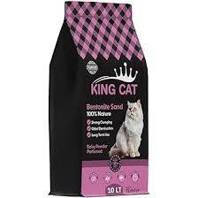 King Cat 100% Natural Clumping Bentonite Cat Litter for Easy Cleaning and Reduced Consumption, 99.5% Dust Free Ultra Clumping Cat Litter with Odor Control by King Cat, 10 Liter, Baby Powder