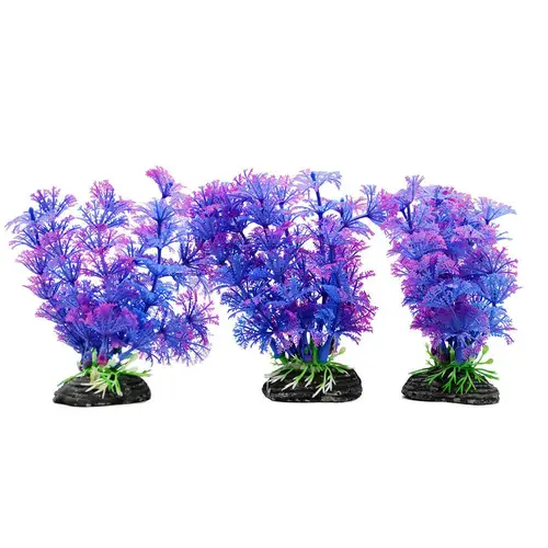 Ornamental plants for plastic aquarium 3pcs