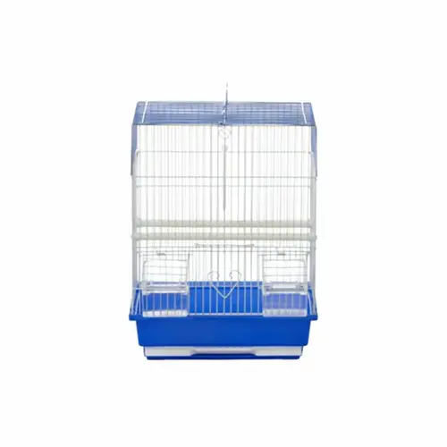 Metal bird cage with roost and swing