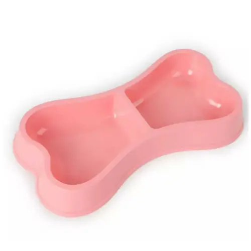Double dish for feeding cats and pets form bone