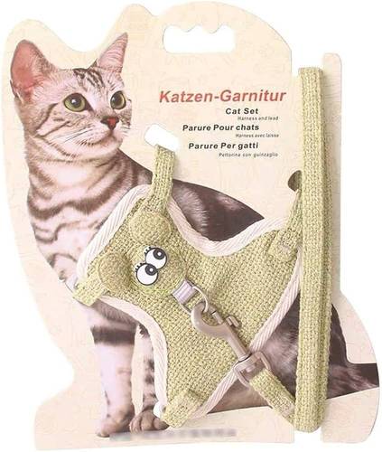 Rope, collar and waistcoat for colored cats