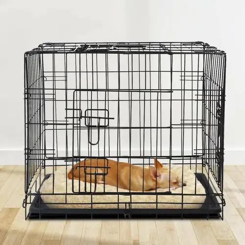 Dog cage and pets with only white tray
