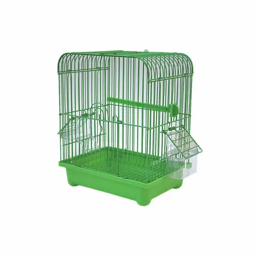 Metal bird cage with roost