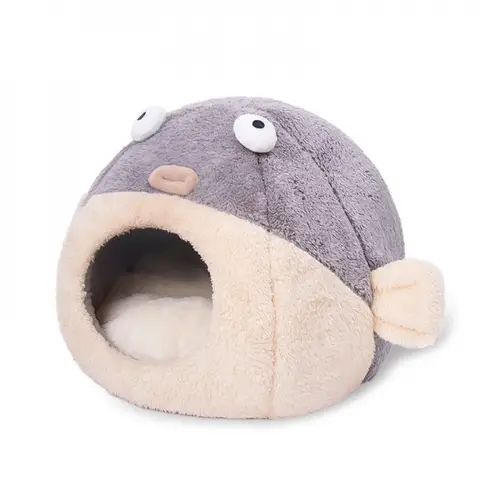 House and bed for cats in the shape of a fish cottage