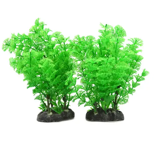 Ornamental plants for aquarium of two pieces plastic