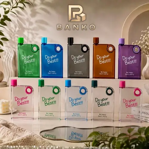 BANKO Flat Notebook-Style Water Bottle - Slim Design
