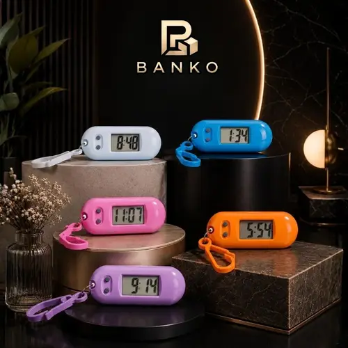 BANKO Mini Digital Keychain Clock