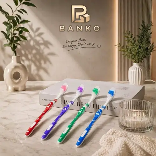 BANKO Soft-Bristle Toothbrush with Comfortable Anti-Slip Handle