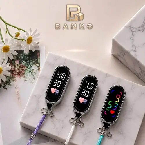 BANKO LED Digital Pendant Watch – Braided Lanyard