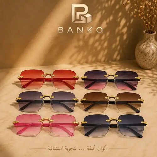 Women's Rimless Square Sunglasses