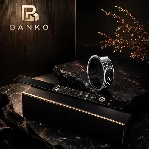 BANKO Smart Ring – LED Display & Health Tracking