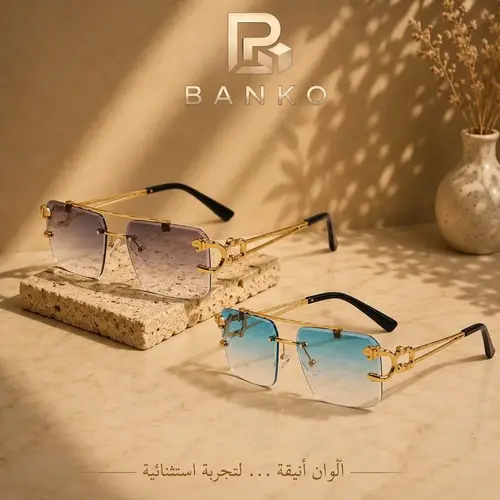 Rimless Gold Sunglasses