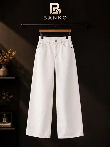 Women's Wide-Leg Jeans - White