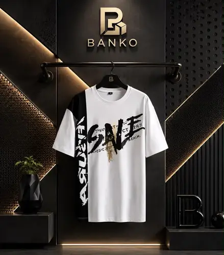 Banko Men's Short-Sleeve Two-Tone Artistic Print T-Shirt