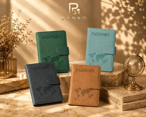 Suede Leather Passport Holder