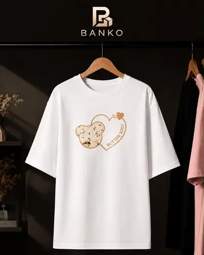 Women's Oversized Heart Print Tee