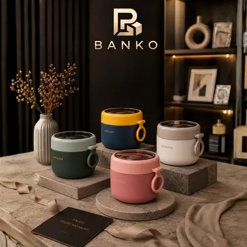 BANKO Insulated Food Jar with Folding Spork - Stainless Steel