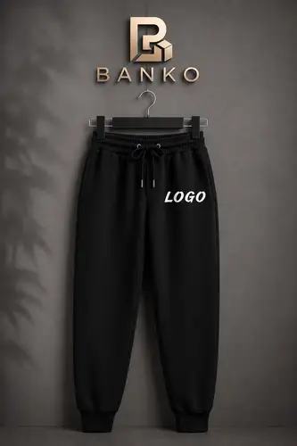 Women's Black Jogger Sweatpants with Drawstring Waist