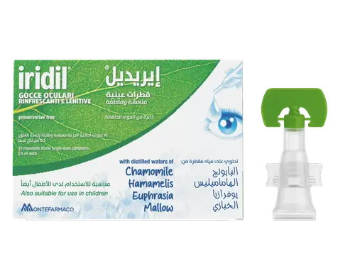 إيريديل قطرة للعين | لتخفيف احمرار العين وجفافها ومناسبة للعدسات اللاصقة