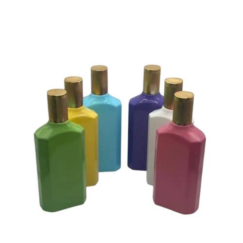 علب قزاز عطور فارغة لف متعدد الالوان غطاء ذهبي100مل