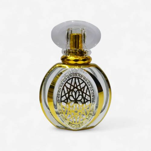 مجموعة علب العطور الزجاجية الفاخرة 50مل بلمسات ذهبية - 12 قطعة