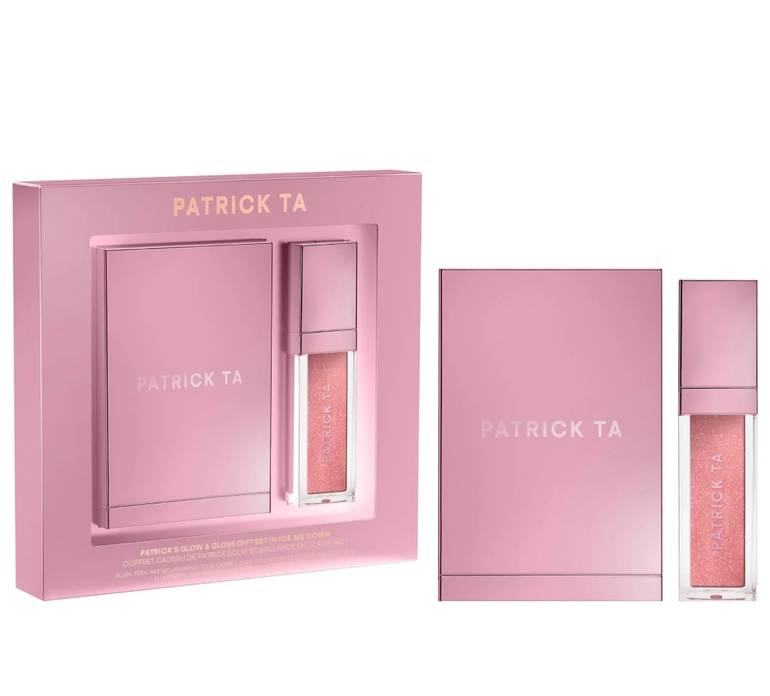 PATRICK TA  Patrick's Glow and Gloss Set: Major Headlines Blush Duo and Lip Gloss Makeup Gift Set
