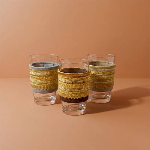 Glass Holder with Zari Threads 3 pieces in a Pack