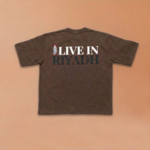 I LIVE IN SAUDI T-Shirt (Saudi Male Figure) - Brown