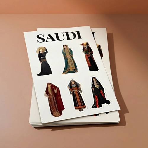 Saudi Traditional Attires Stickers Set ( 4 Sheets )