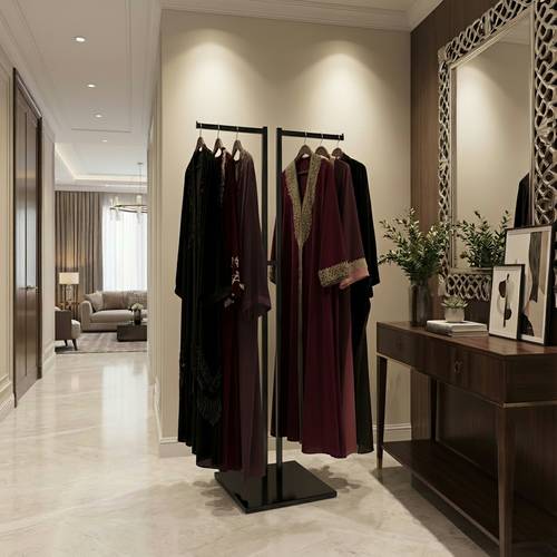 استاند ملابس اسود تعليق اتجاهين Elegance