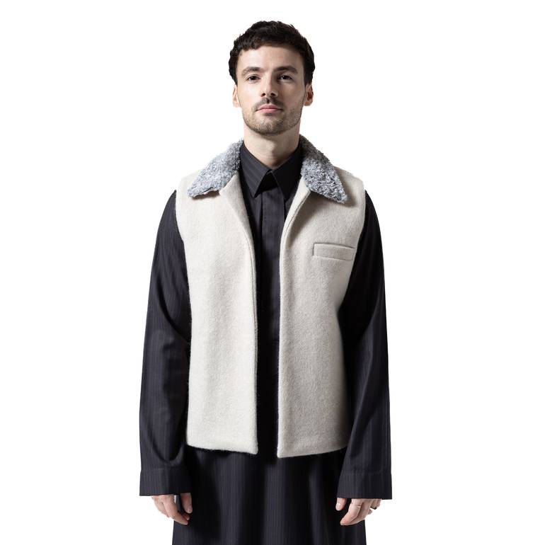 Beige Collar Vest