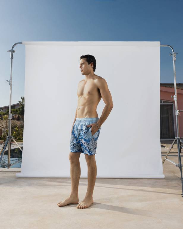 Blue Giraffe Swim Short