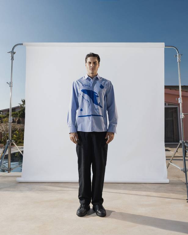 Blue Dolphin Cotton Shirt