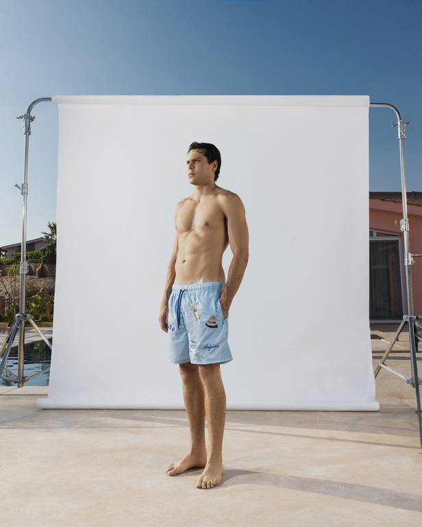 Baby Blue Patches Swim Short