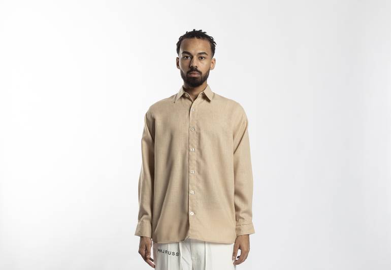 Beige Long-Sleeved Polo