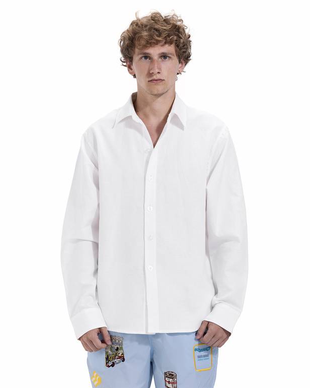 White Long Sleeve Linen Shirt