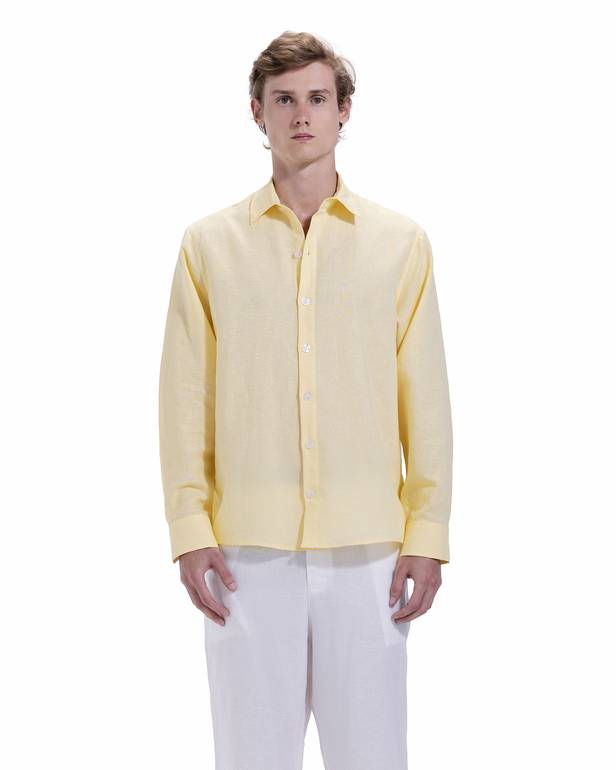 Creamed Yellow Linen Shirt